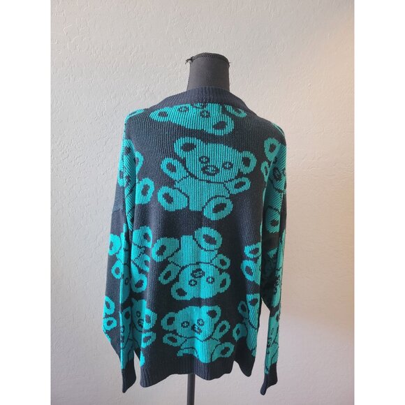 Ricki Division of Miss Erika Vintage 80's Teddy Bear All Over Print Sweater XL - Picture 5 of 8
